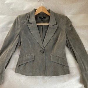 Hugo Boss Grey Suede Fitted Blazer Size 4